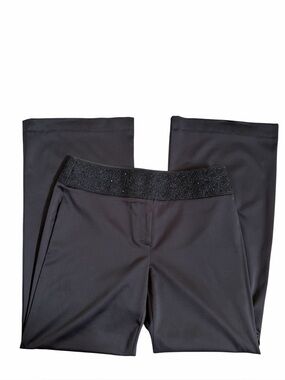Laundry By Shelli Segal Y2K Vintage Black Satin Wide Leg Pants Women’s Size 10